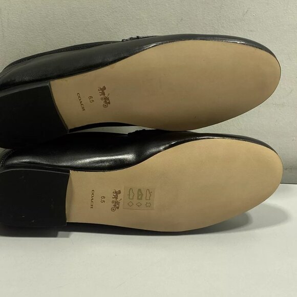 NEW COACH Women's Haley Loafers Size 6.5B Leather Round Toe Flat Black - Picture 6 of 6